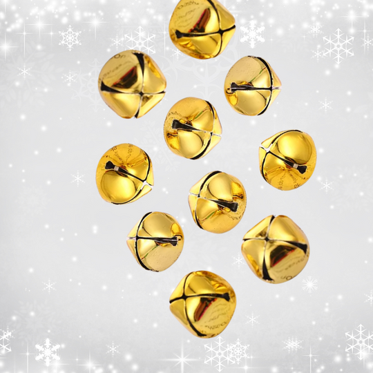 1000 Gold 1.38" (35mm) Jumbo Metal Jingle Bells for Christmas Crafts