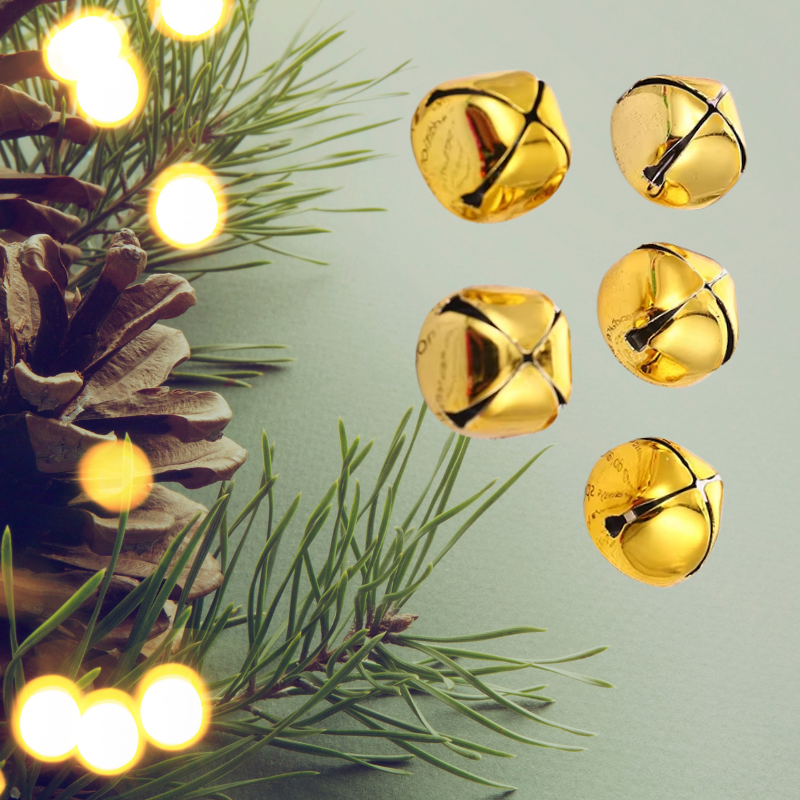 1000 Gold 1.38" (35mm) Jumbo Metal Jingle Bells for Christmas Crafts