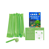200 Bulk Sets Of Frog Fully Rely On God Halloween Tracts With Green Candy Straws