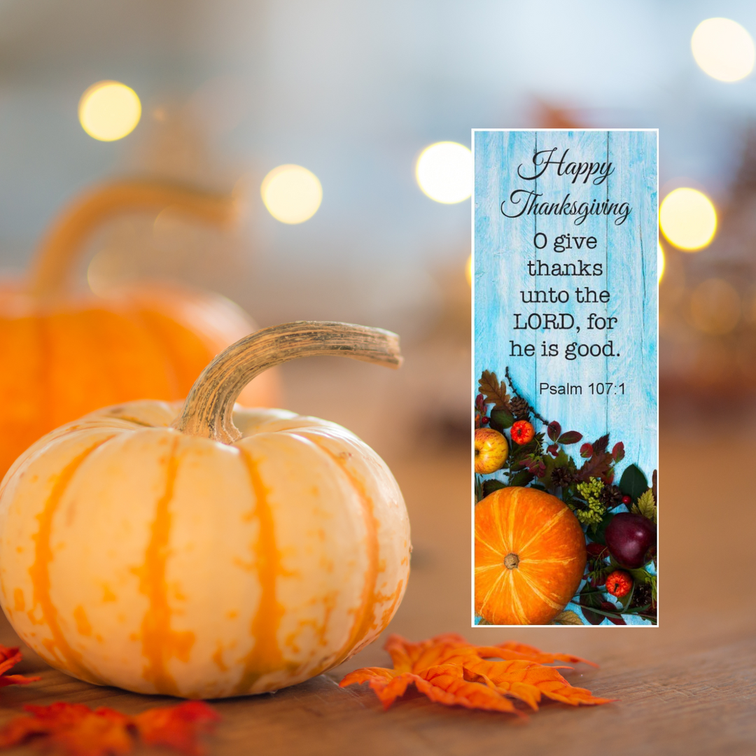 100 Bulk Count of Happy Thanksgiving Give Thanks Bookmarks - Card Inserts