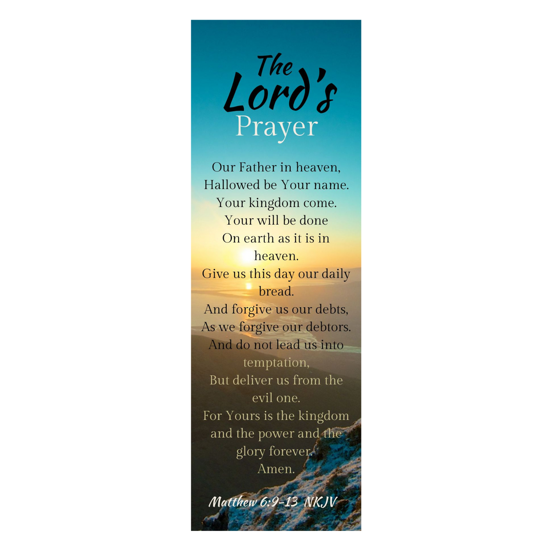 Bulk Wholesale 100 Count - The Lords Prayer Religious Christian Bookmarks for Men and Women - Inspirational Tokens - Made in USA - Bible Verse - Church Gifts - NKJV