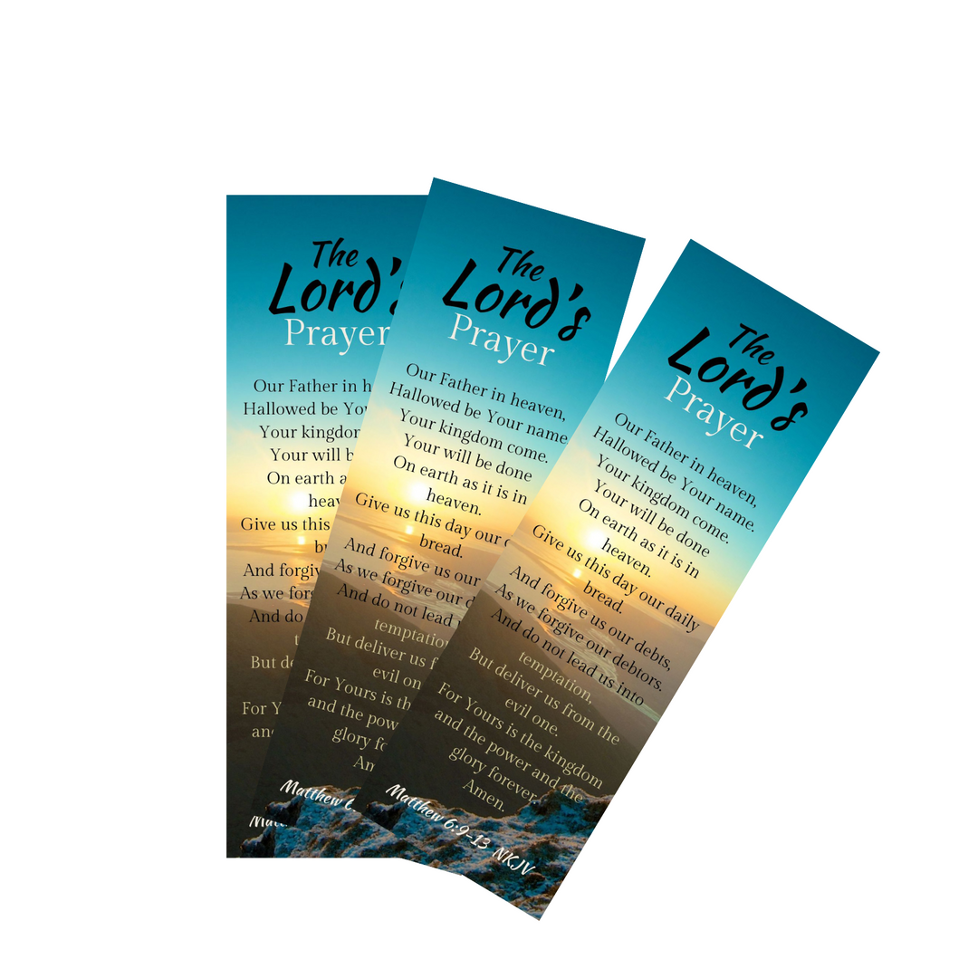 Bulk Wholesale 100 Count - The Lords Prayer Religious Christian Bookmarks for Men and Women - Inspirational Tokens - Made in USA - Bible Verse - Church Gifts - NKJV