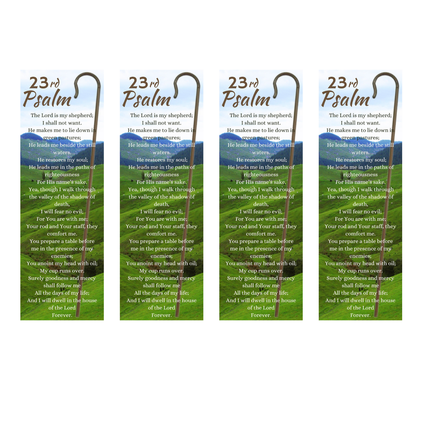 100 Shepherd’s Staff Bookmarks – 23rd Psalm Christian Encouragement