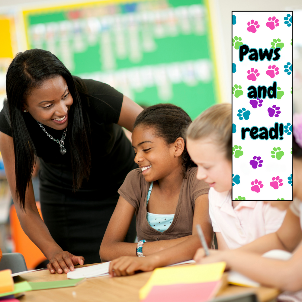 100 Bulk Count of Paws and Read Encourage Reading Bookmarks for Kids