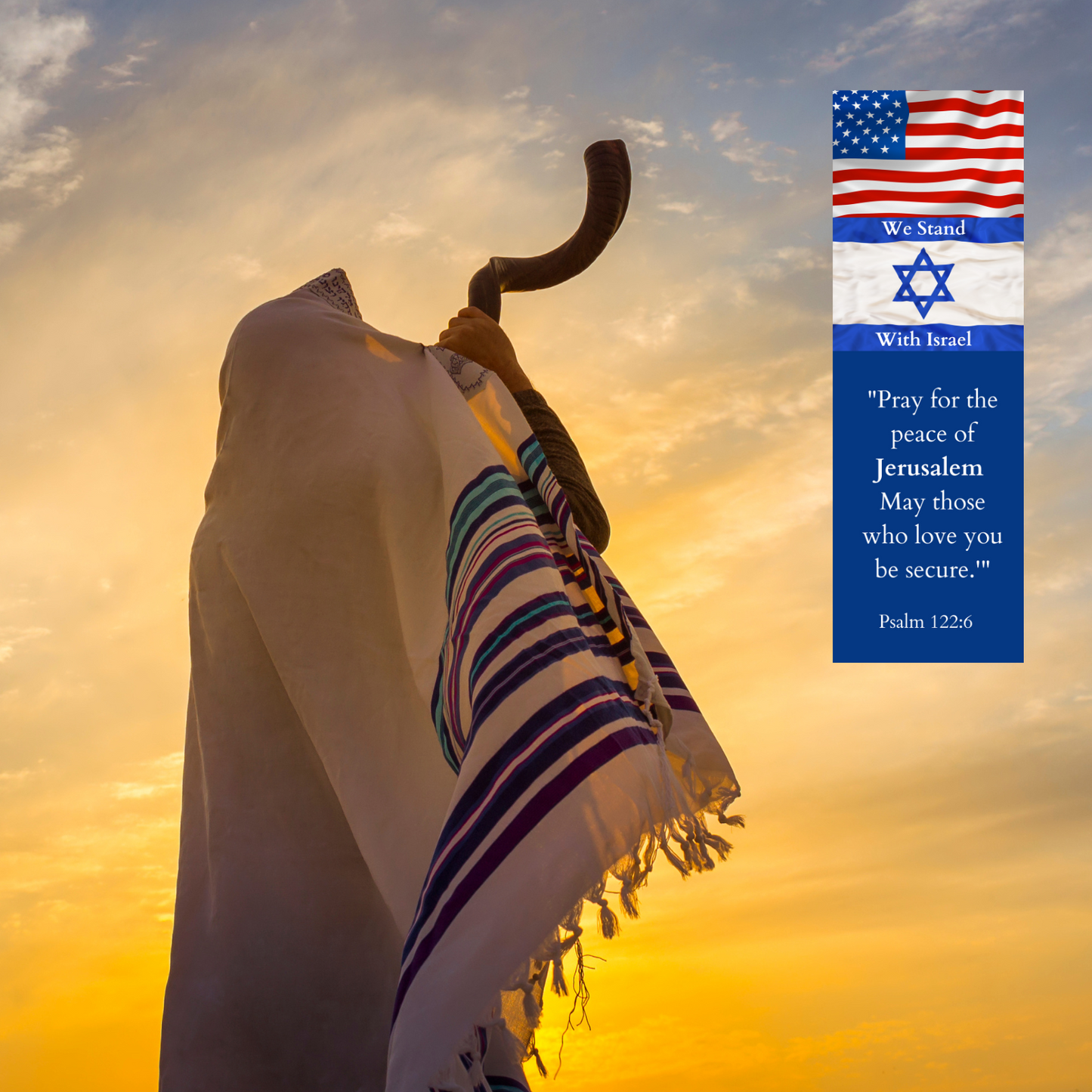 100 Bulk Count - We Stand with Israel - Pray for The Peace of Jerusalem - Bookmarks - Page Markers - American Flag with The Israel Flag - Premium - Made in USA - for Prayer Warriors