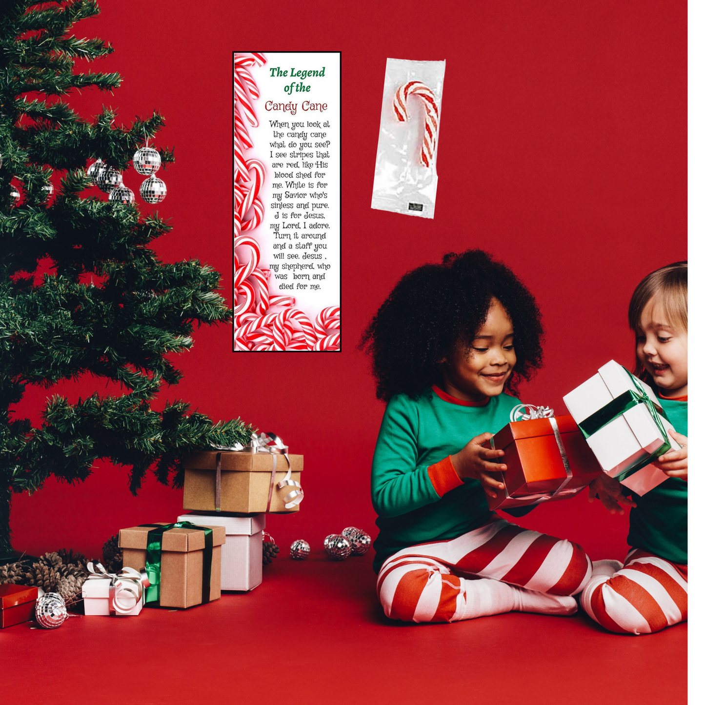 Legend Of The Candy Cane Christmas Bookmarks with Mini Candy Canes (100 Sets)