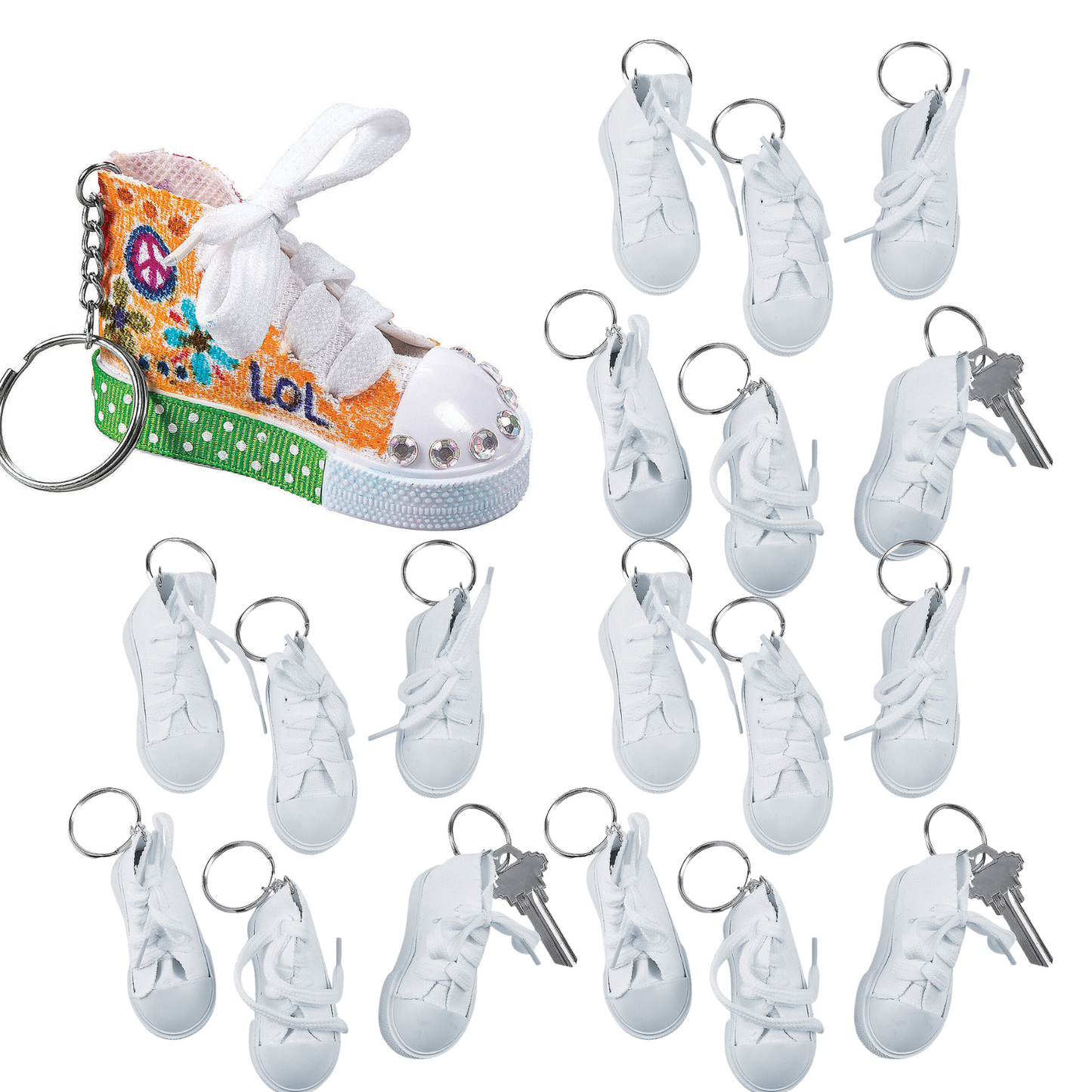 White Tennis Shoe Keychain