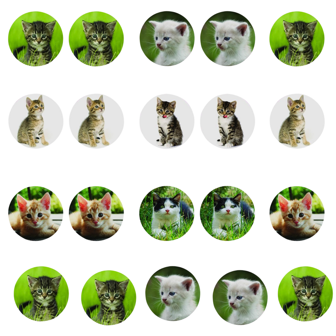 Cute Cat Photo Stickers, 400 Count, Full Color, 1.5 Inches, Party Favors, Scrapbook Stickers
