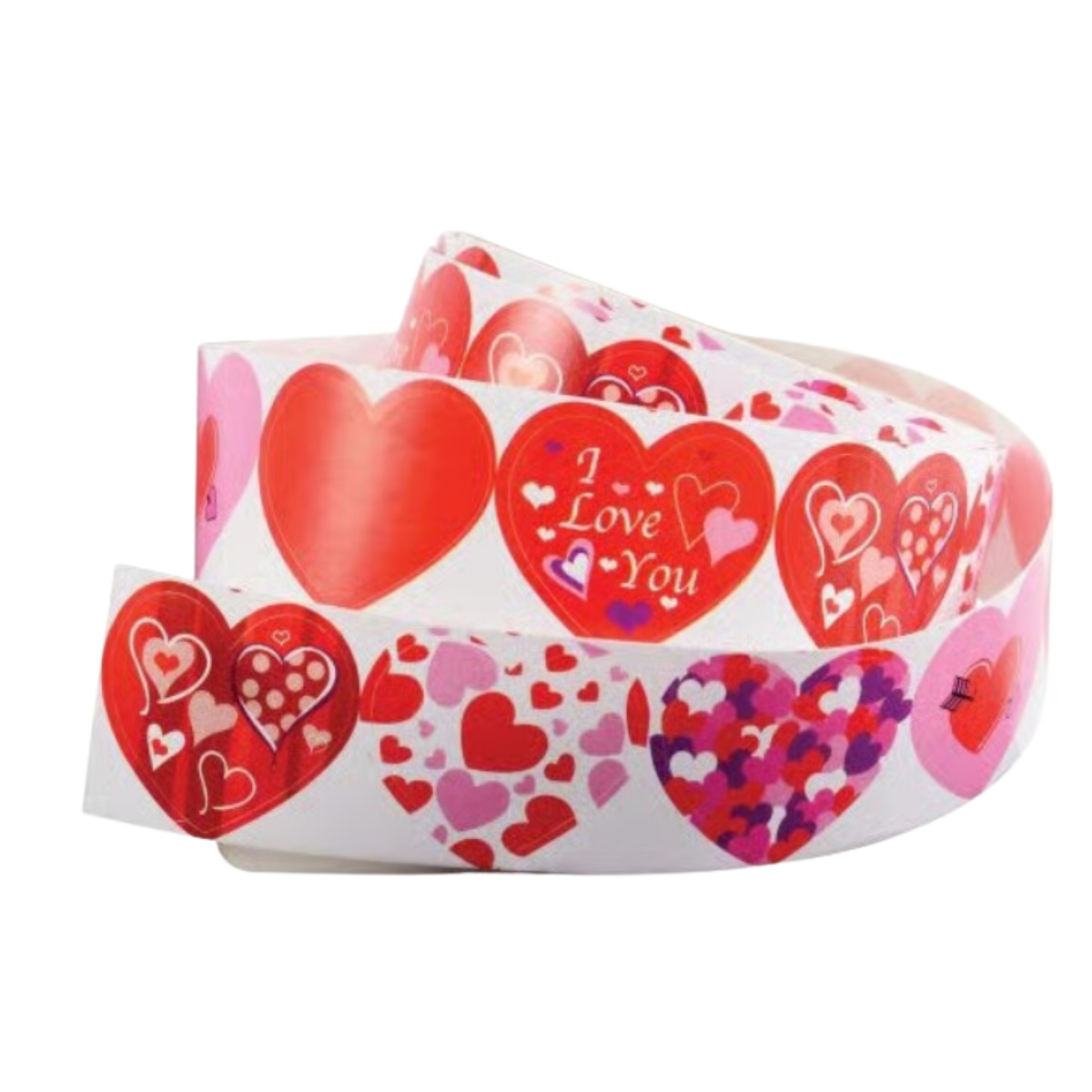 Valentine's Day Stickers - 2 Rolls, 200 Red & Pink Hearts