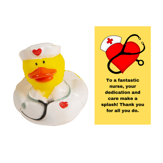 Set of 12 Nurse Duck With To A Fantastic Nurse Rubber Ducky - Unique Gifts for Nurses, Doctor, Dentist, Dental Hygienist