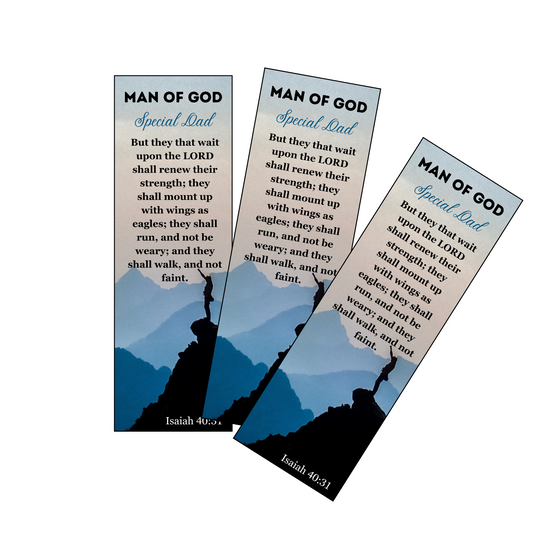 50 Count Happy Father's Day Man of God Special Dad Bookmarks - Bulk Fathers Day Gifts For Church