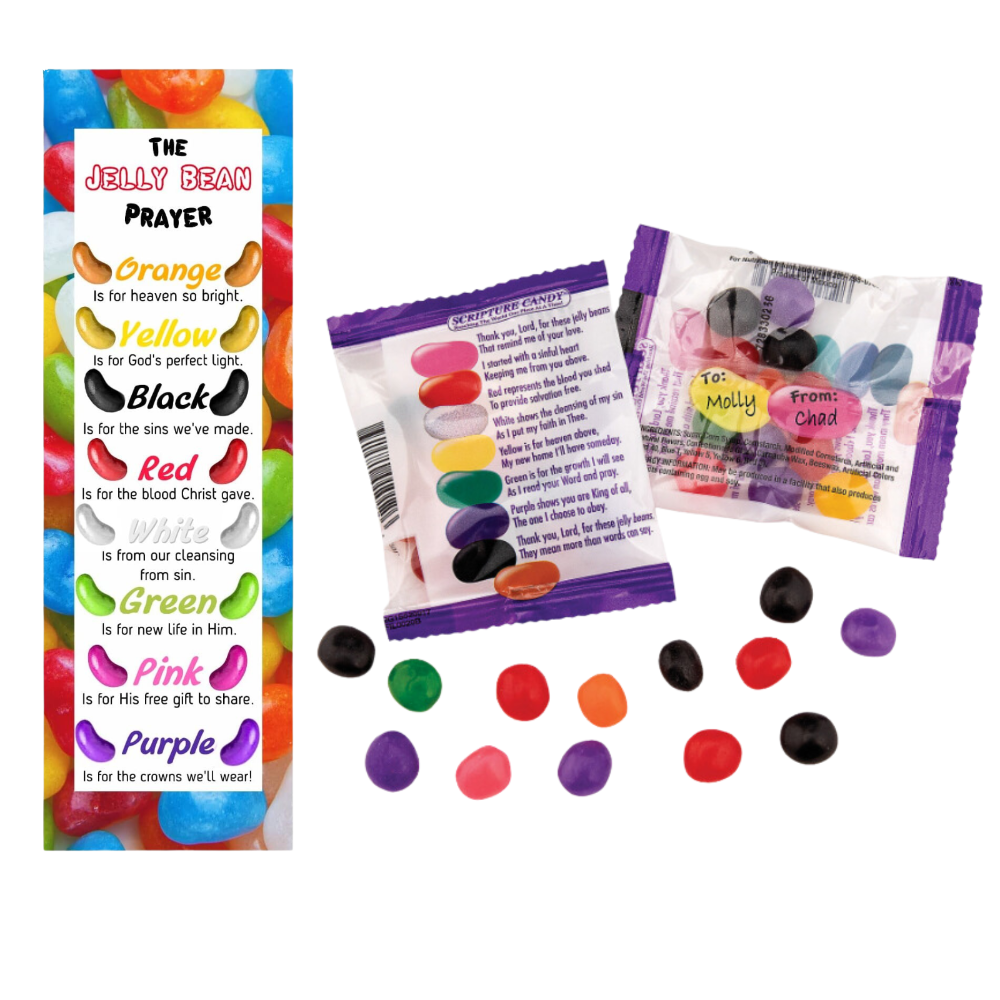 Jelly Bean Prayer bookmarks with candy jellybeans