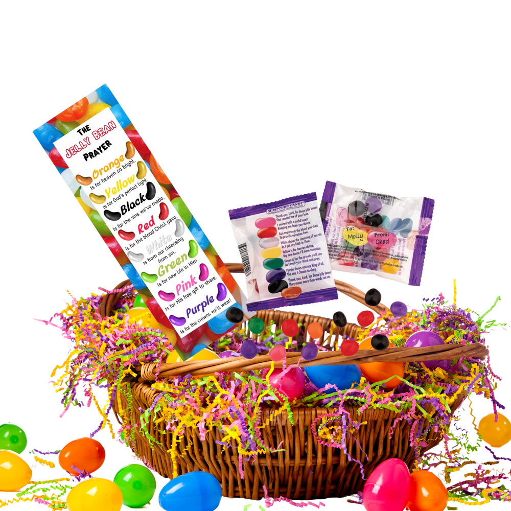 17 Bulk Sets of Jelly Bean Prayer Bookmark with Meaning of Jellybean Packets Easter Favors for Kids Churches