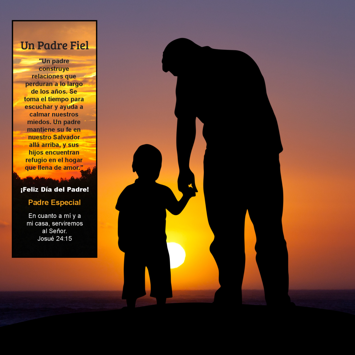 50 Count Spanish Version Faithful Falther Special Dad Joshua 24 Premium Father's Day Bookmarks