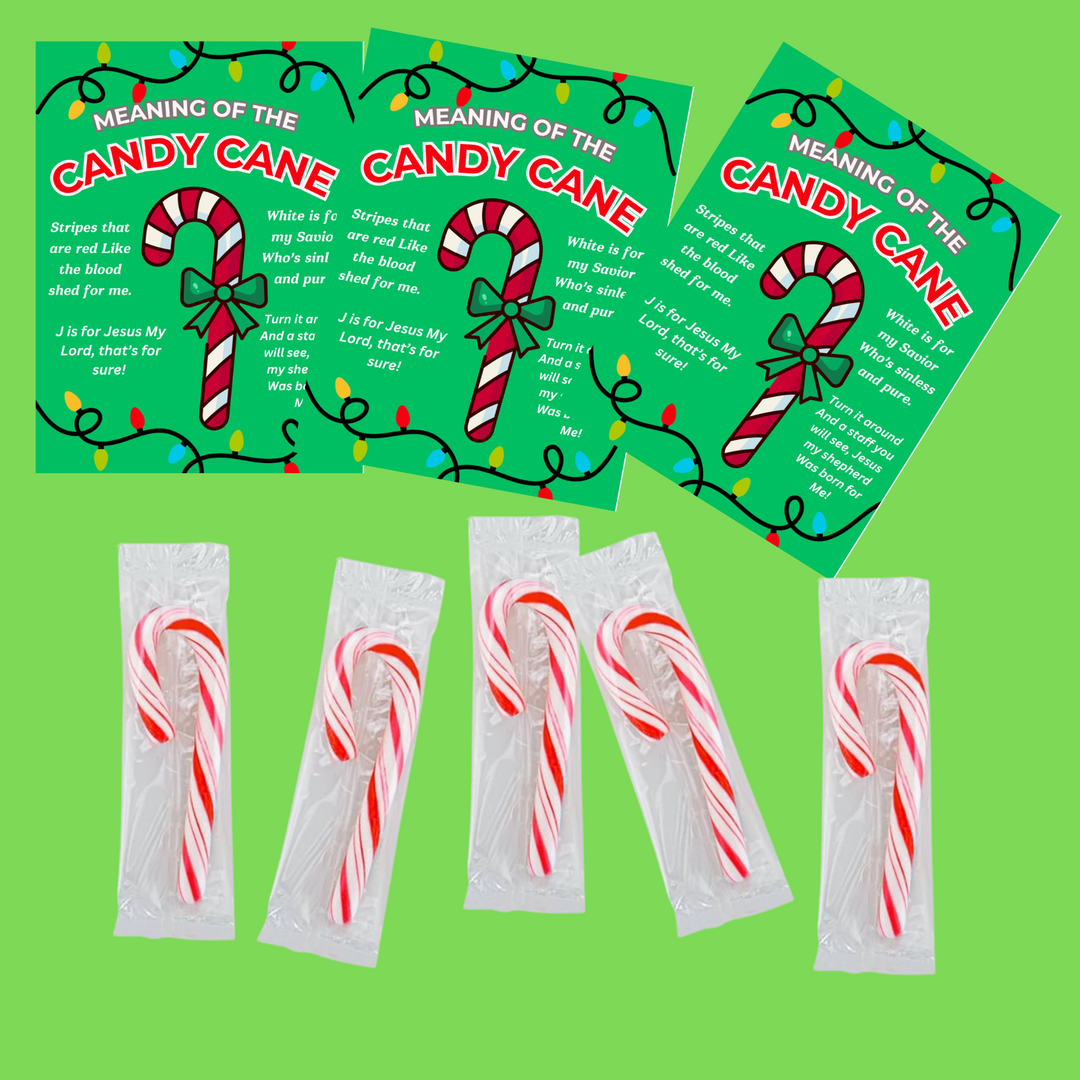 Meaning of The Candy Cane Christmas Poem Card Bookmarks with Mini Candy Canes Favors Bulk 50 Count