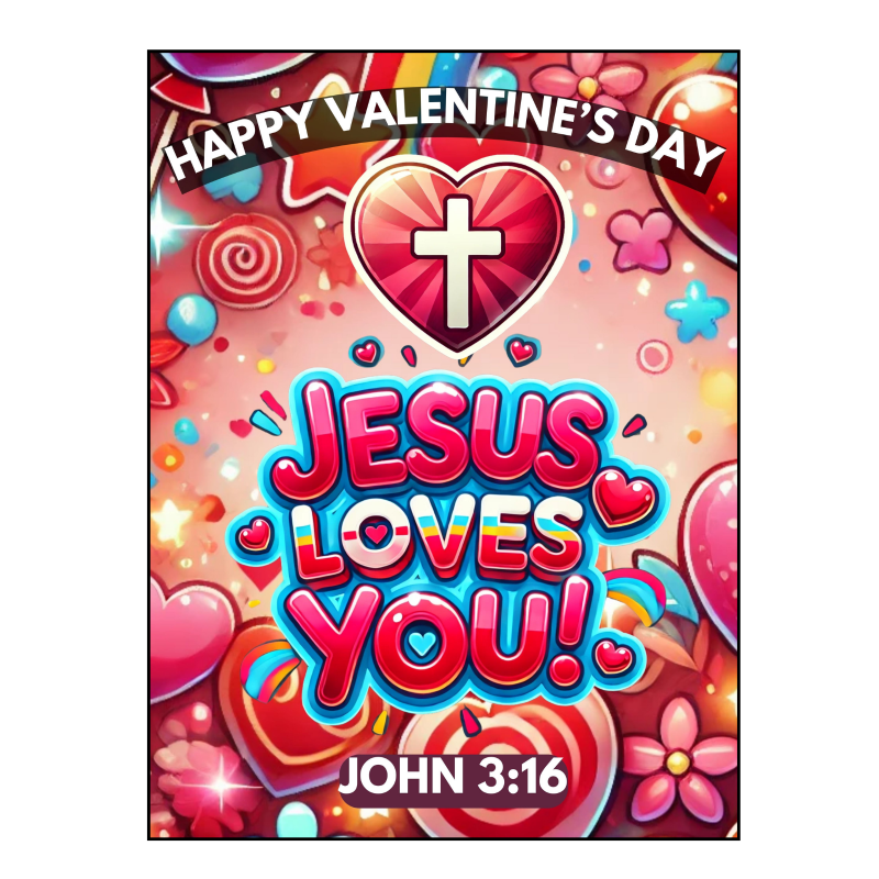 Jesus Loves You Valentine's Day Gospel Tracts with John 3:16 