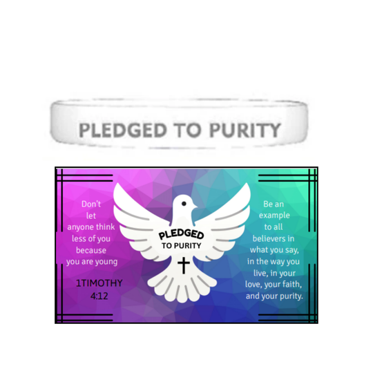 Abstinence Pledged to Purity Teen Youth Bracelet & Pledge Card