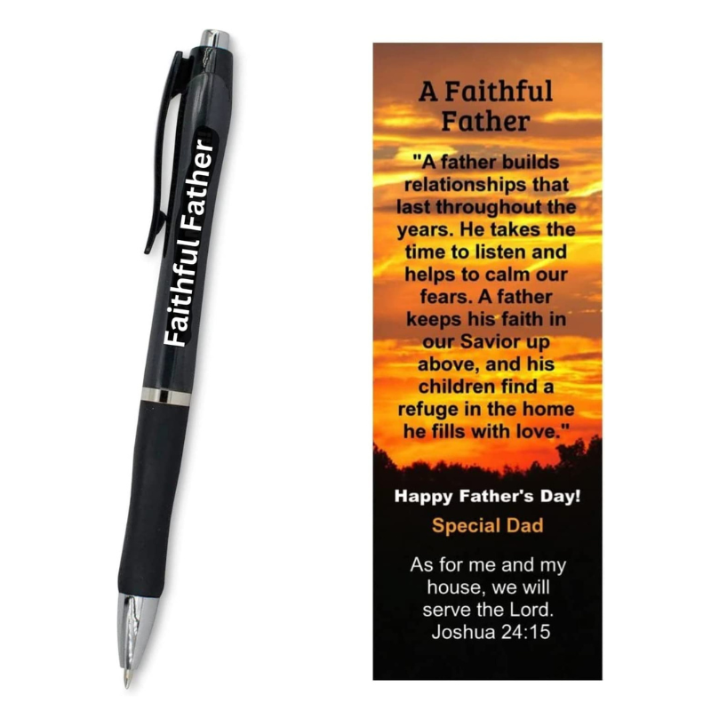 10 Sets Happy Father's Day Faithful Father Pens and Bookmarks Special Dad Fathers Day Gift from Church