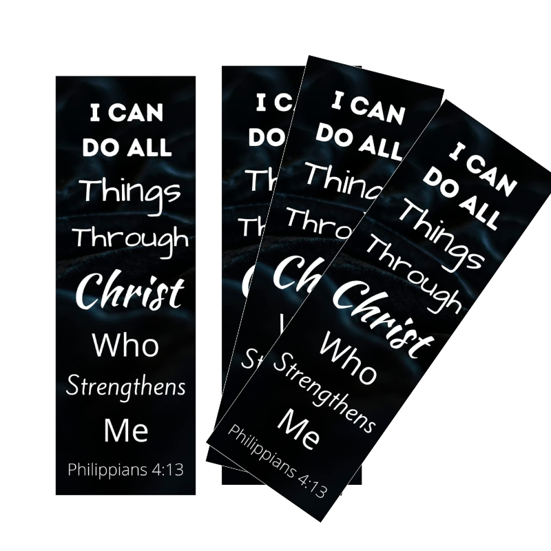 100 Count Bulk For Churches - Philippians 4:13 - I Can Do All Things Through Christ Bookmarks