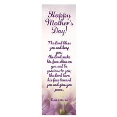 50 Count Bulk Purple Flowers Happy Mother's Day Numbers 6:24 Bookmarks For Mothers Day Church Handouts