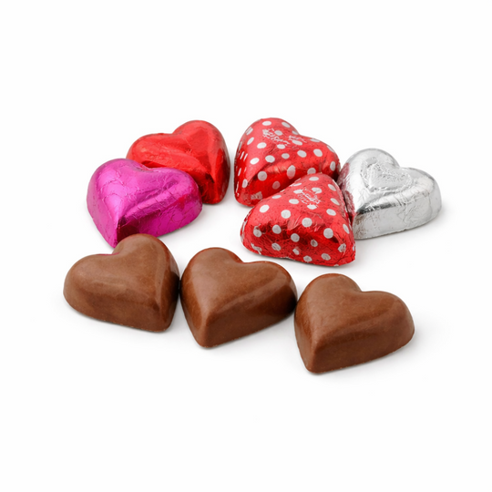 30 Count Valentine Milk Chocolate Hearts & Lips Foil Wrapped Party Candies