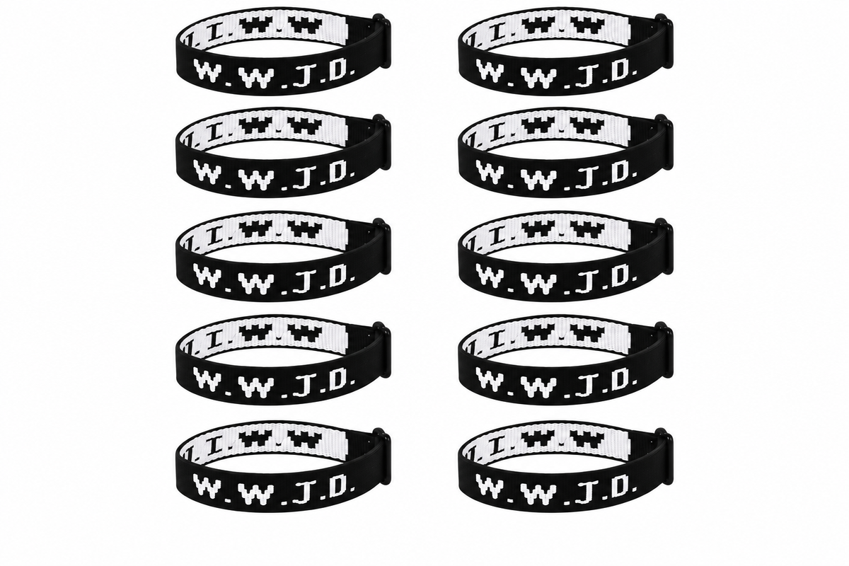Black WWJD Woven Bracelet – What Would Jesus Do Christian Wristband