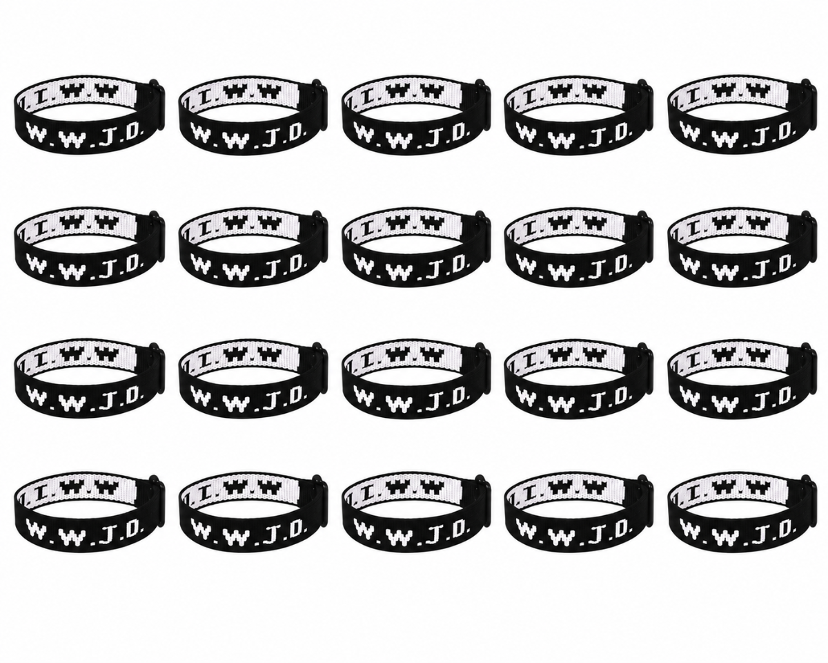 bulk black wwjd woven bracelets