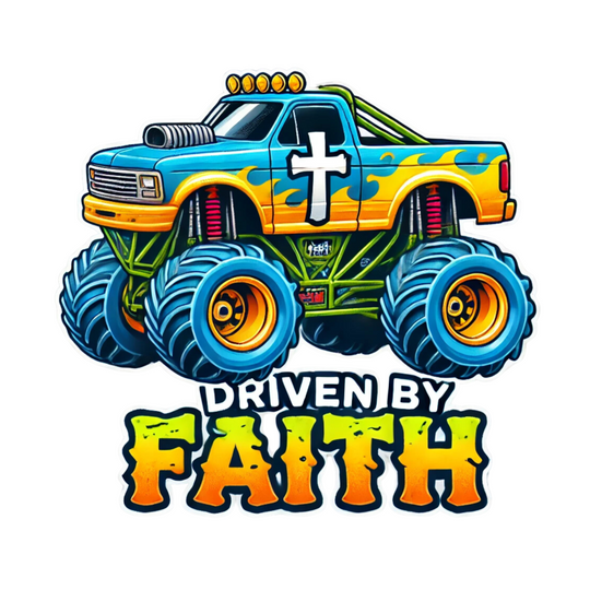 Christian Themed Monster Truck Temporary Tattoos, Bulk 50 Count