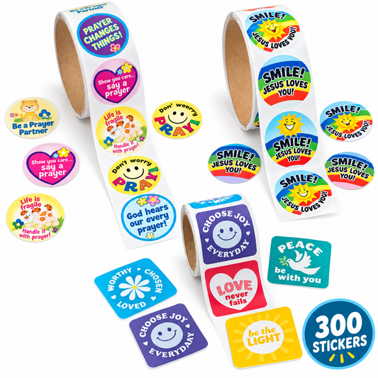 Bulk 300 Pc. Christian Prayer & Encouragement Sticker Roll Assortment