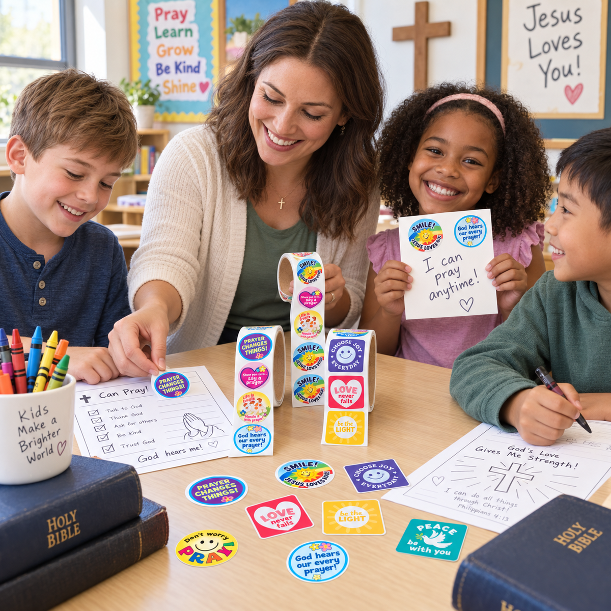 Bulk 300 Pc. Christian Prayer & Encouragement Sticker Roll Assortment