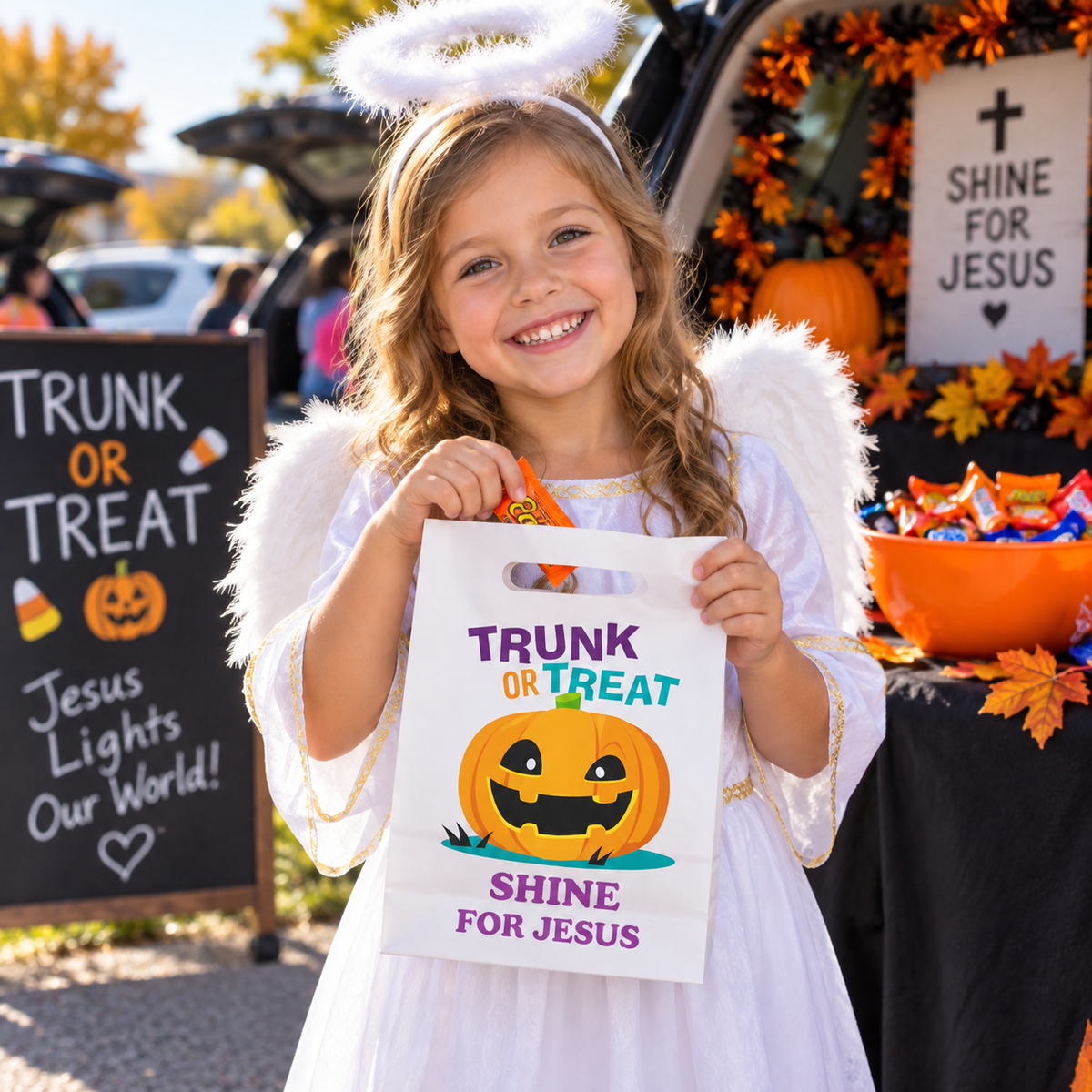 Shine Trunk or Treat paper bag priced under dollar. 