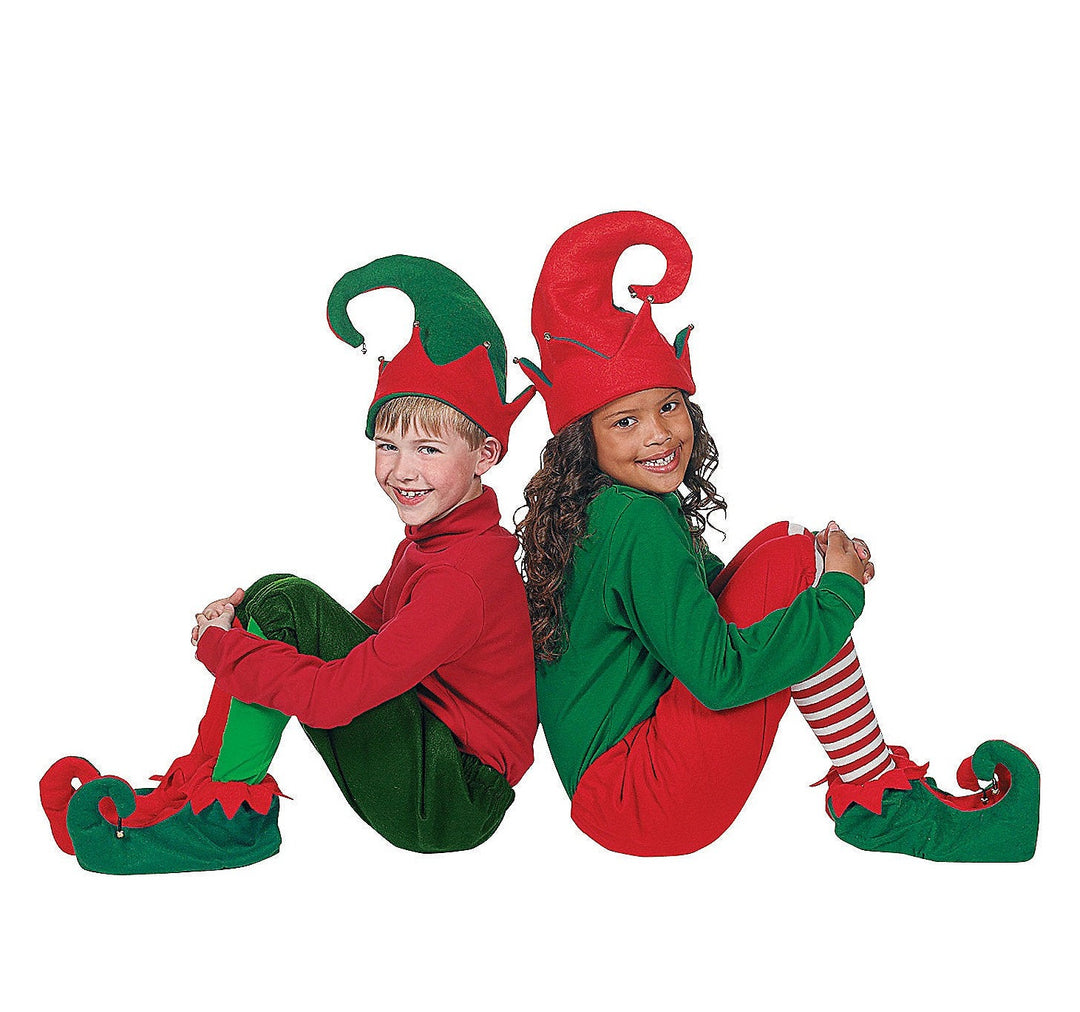 Bulk 4 Sets of Elf Shoes & Hat Costume Set 