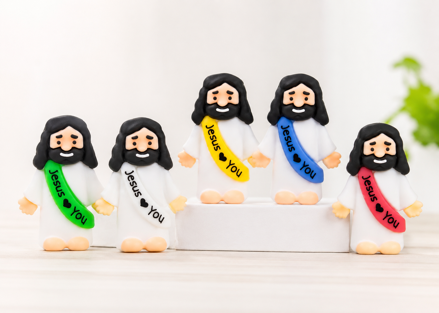 Mini Jesus Loves You Character Toys with Sash – Bulk Assortment of 50 for Church & VBS