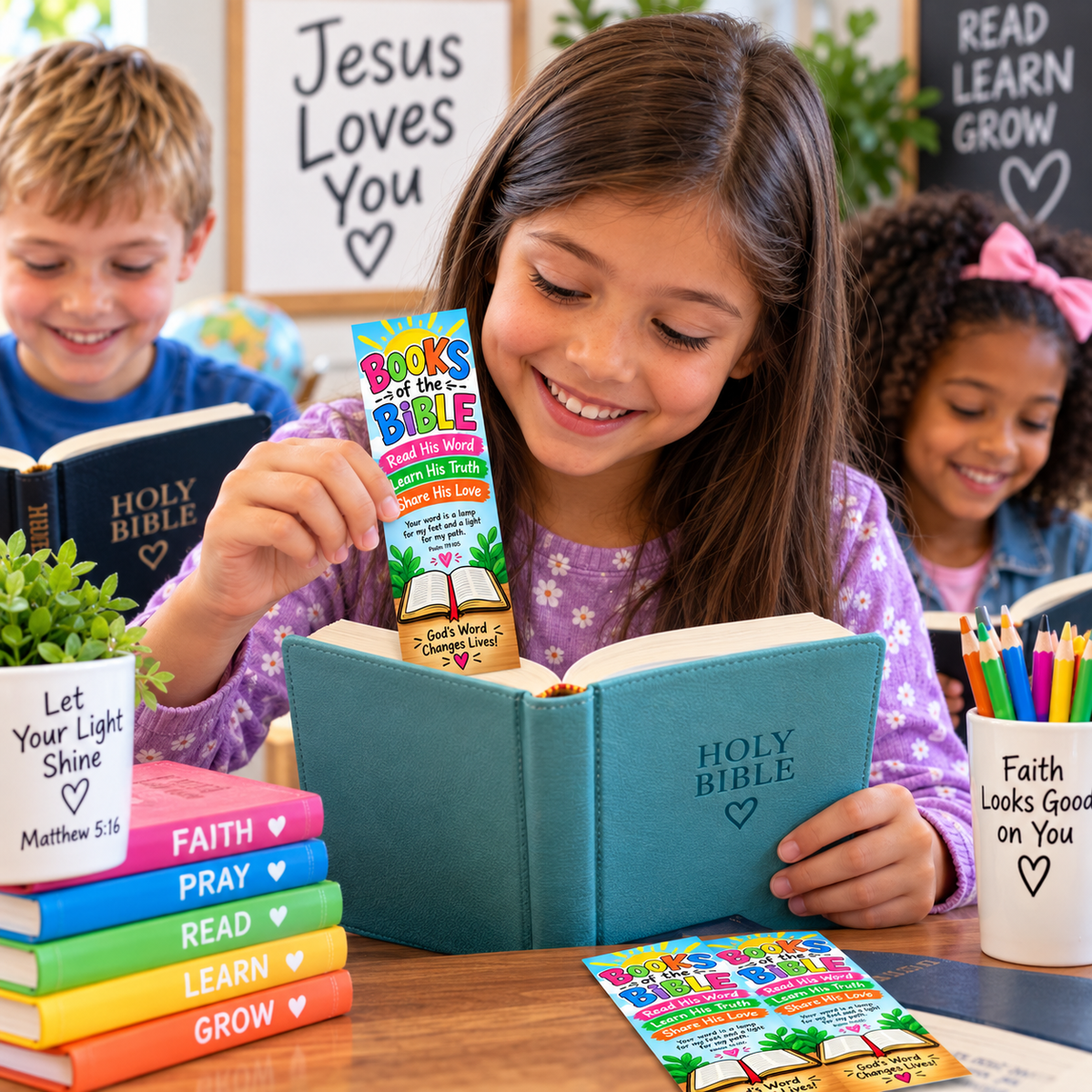 books of the bible bookmarks for kids colorful fun