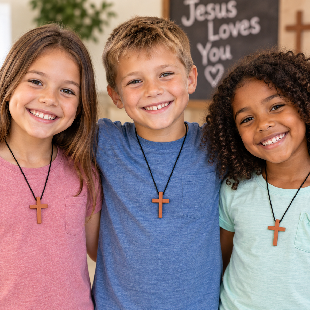 Handcrafted Wooden Cross Necklaces