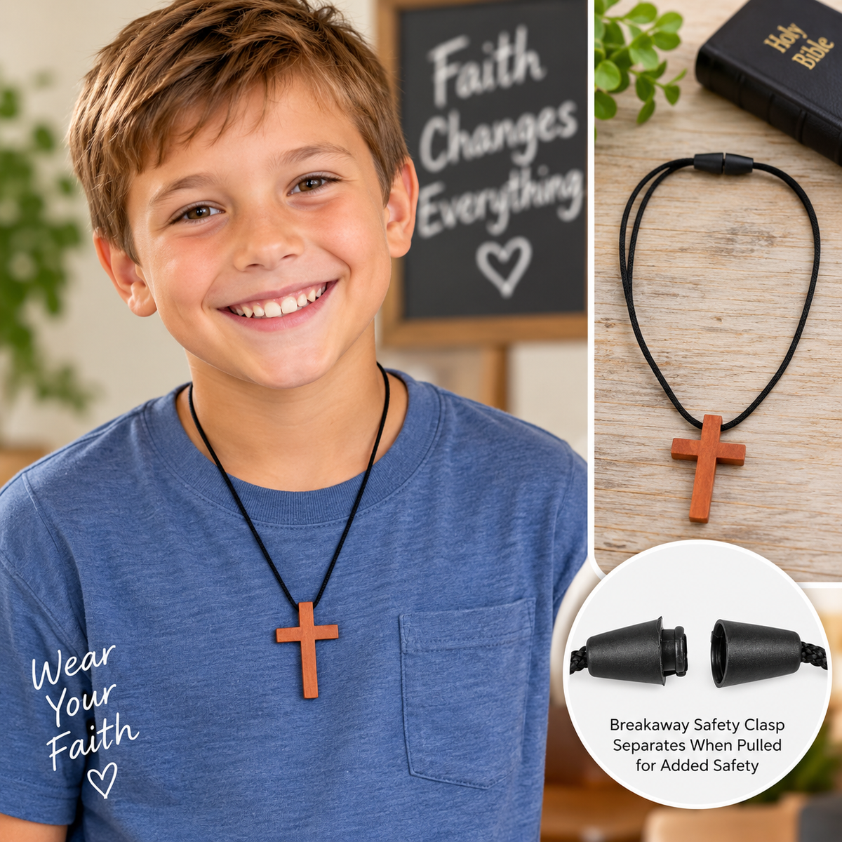 Handcrafted Wooden Cross Necklaces