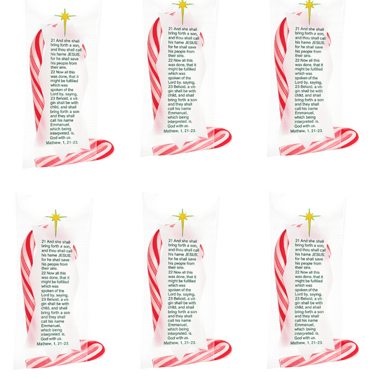 40 Mini Bible Verse Peppermint Candy Canes – 2" Nativity Scripture Candy