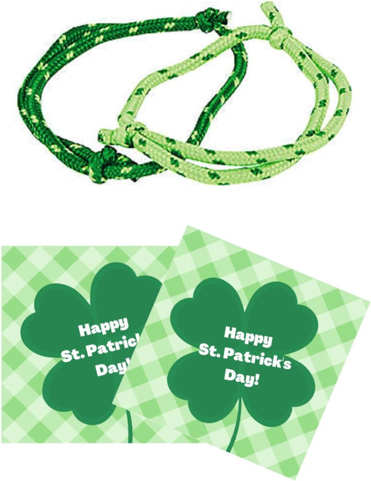 Happy St Patricks Day cards and bracelets