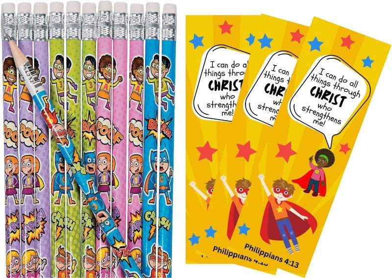 Super Hero Pencils Bookmarks