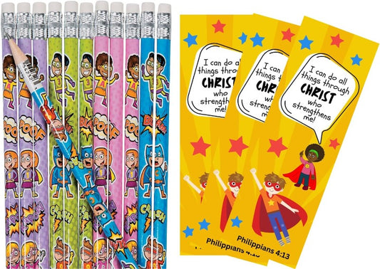 Super Hero Pencils Bookmarks