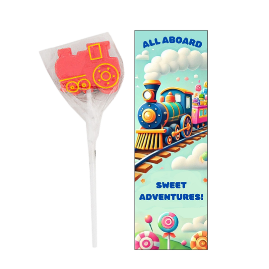 Train Party Supplies Lollipops Suckers with Bookmarks (12 Sets)