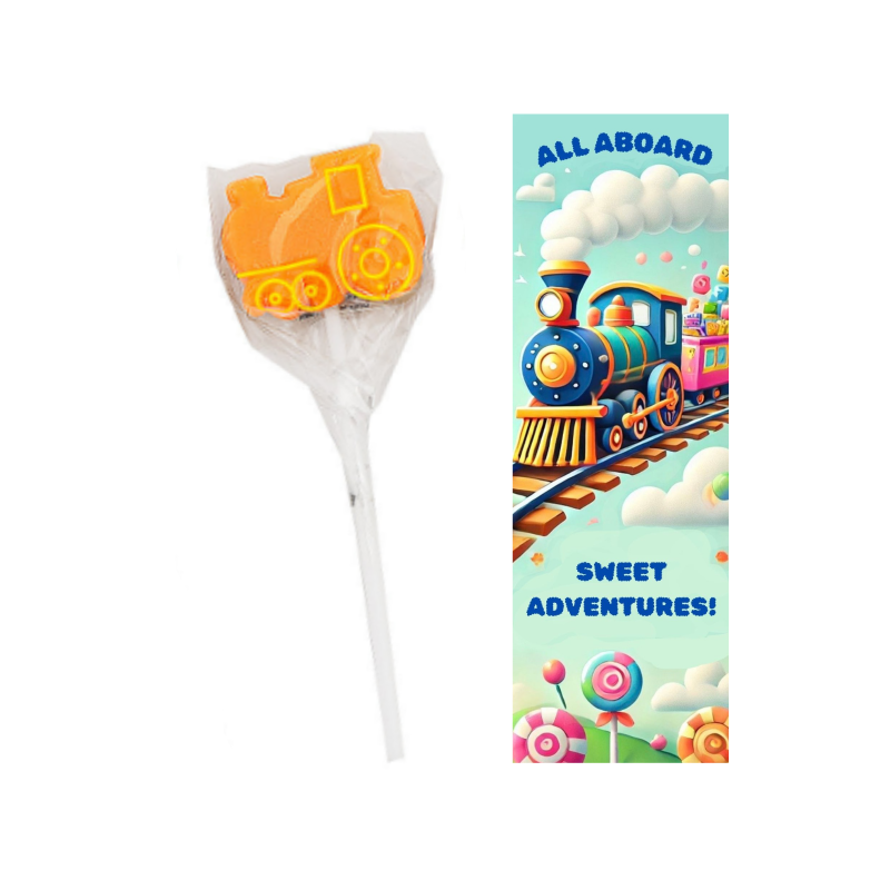 Train Party Supplies Lollipops Suckers with Bookmarks (12 Sets)