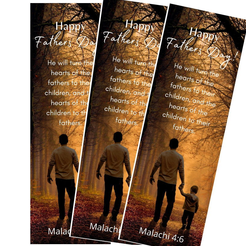 100-Pack Happy Father’s Day Bible Verse Bookmarks – Malachi 4:6 