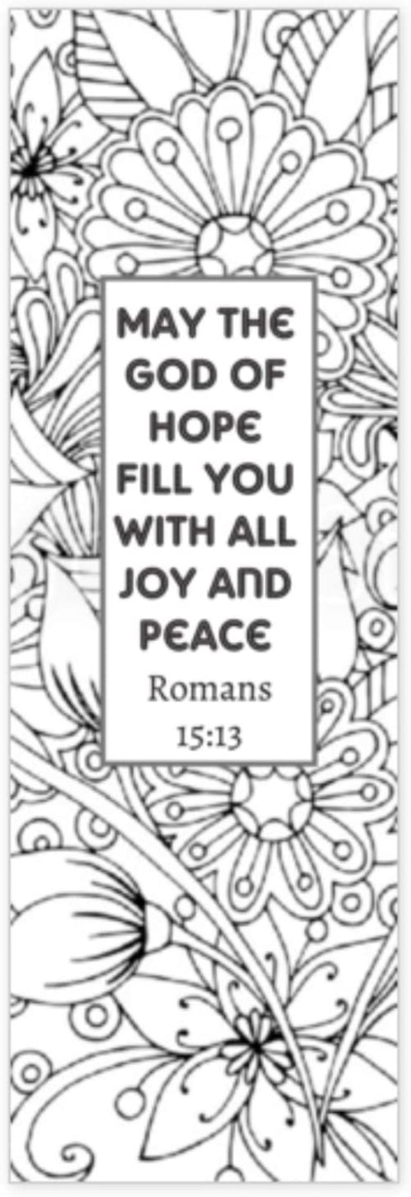 100 Bible Verse Coloring Bookmarks – Romans 15:13 & Phil 4:13