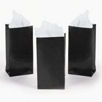 MINI BLACK PAPER TREAT BAGS (2 DOZEN) - BULK