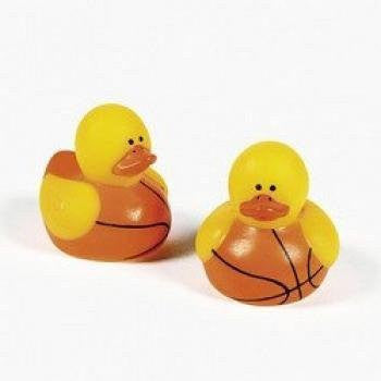 48 Bulk Count of Mini Basketball Rubber Ducks Party Favors for Kids