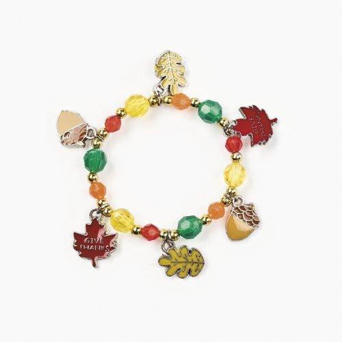 Beaded “Give Thanks” Charm Bracelet Craft Kit - Makes 12