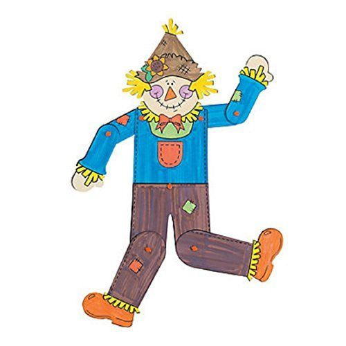 12 Count Of Color Your Own Jointed Scarecrows Fall Classroom Crafts For Kids