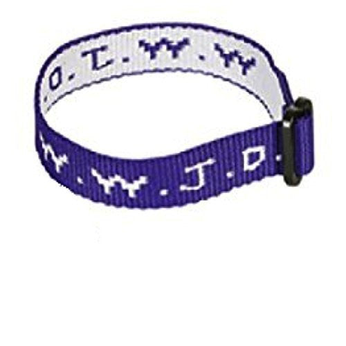 Purple Woven WWJD Cloth Bracelet 1 Count