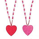 Valentine Heart Maze Beaded Puzzle Necklaces - 12 pack